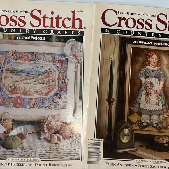 Vintage Lot of Cross Stitch & Country Crafts Magazines 87’-92' Better Homes - Picture 4 of 5